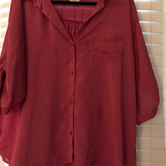 Pink button down blouse - Picture 2 of 4